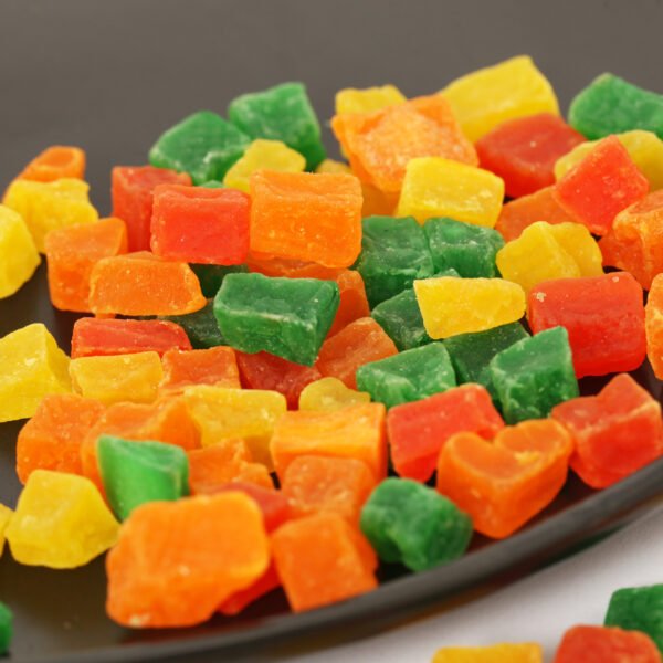 Diced papaya, diced fruit, mixed color diced fruit, fruit snacks, healthy snacks, food production, - Image 3