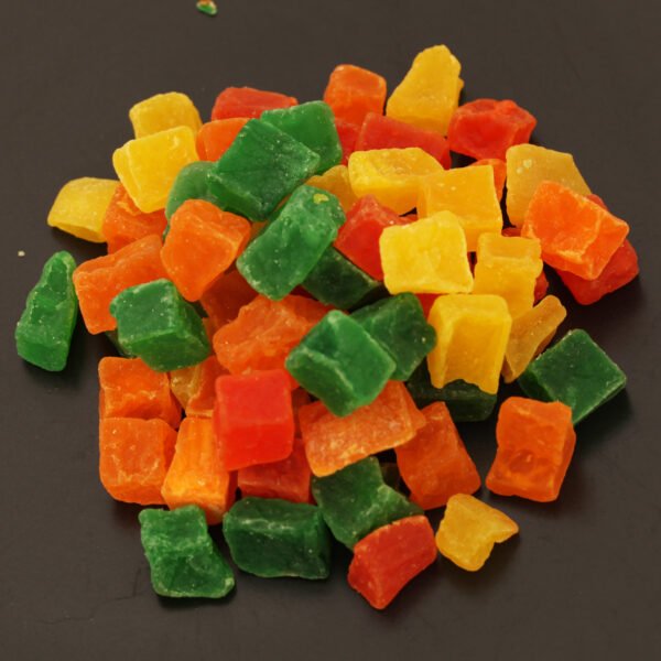 Diced papaya, diced fruit, mixed color diced fruit, fruit snacks, healthy snacks, food production, - Image 4